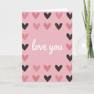 Carte de motif de cœur « Je t'aime »