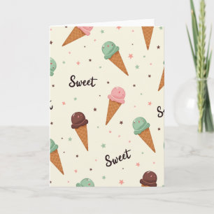 Carte de motif de cône d'anniversaire sucré