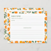 Carte de Motif de fruits d'agrumes orange Aquarell (Devant / Derrière)