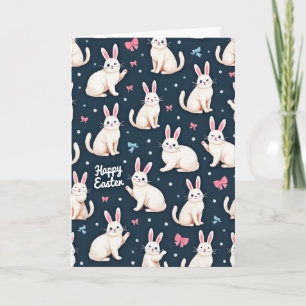 Carte de motif de lapins de Pâques heureux