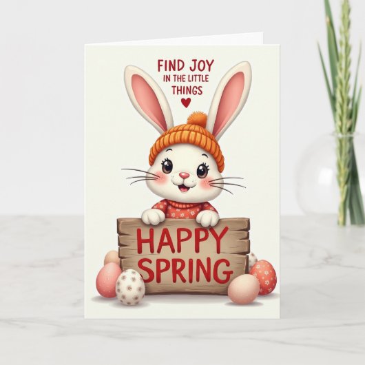 Carte de motif de printemps heureux (Devant)