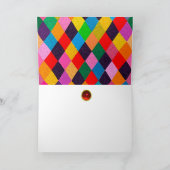 CARTE DE MOTIF HARLEQUIN MARDI GRAS Losanges color (Intérieur)