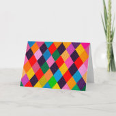 CARTE DE MOTIF HARLEQUIN MARDI GRAS Losanges color (Devant)