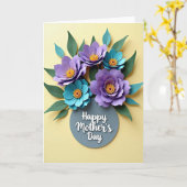 Carte de motif jaune pastel (Fleur jaune)