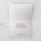 Carte de Motif rouge vert de Noël Twin Hearts (Intérieur)