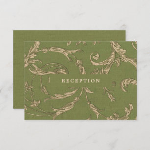 Carte de Motif Vintage Beige Vert