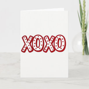 Carte de motif Xoxo cœurs rouges