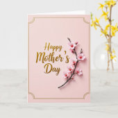 Carte de motifs rose pastel (Fleur jaune)