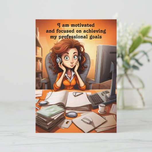 Carte de motivation Affirmation (Debout devant)