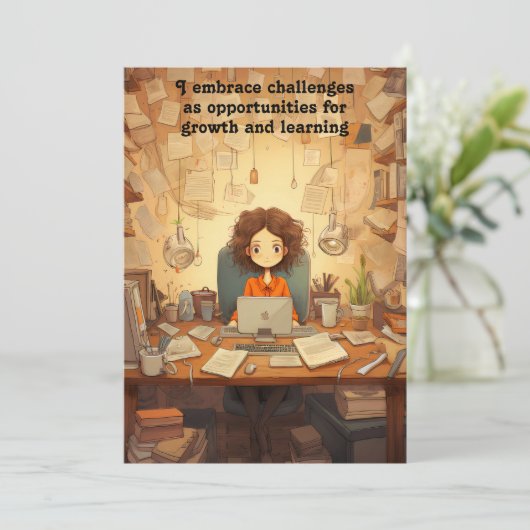 Carte de motivation Affirmation (Debout devant)