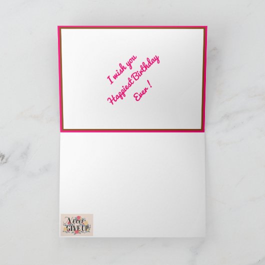 Carte de motivation d'anniversaire la plus heureus (Intérieur)