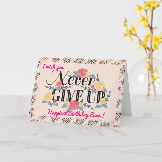 Carte de motivation d'anniversaire la plus heureus (Fleur jaune)