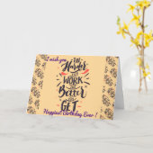 Carte de motivation d'anniversaire la plus heureus (Fleur jaune)