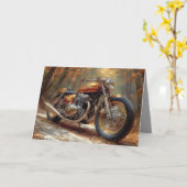Carte de motocyclette Gold Bobber - Arrière - plan (Fleur jaune)