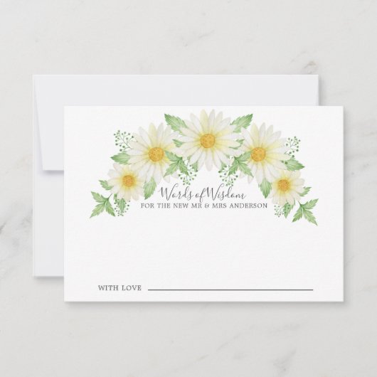 Carte de mots de sagesse Fresh Daisy Bride (Devant)