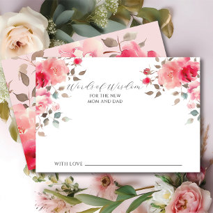 Carte de mots de sagesse pour bébé Fleurs de rose
