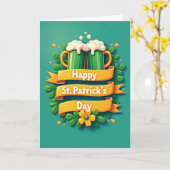Carte de Mugs de Bière de la Saint-Patrick (Fleur jaune)