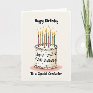 Carte de Musique d'Anniversaire avec Gâteau