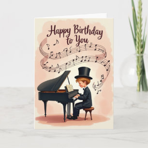 Carte de musique de piano d'anniversaire