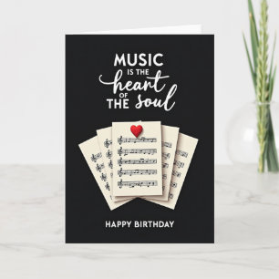 Carte de musique pour anniversaire Red Heart