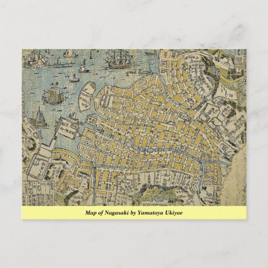 Carte de Nagasaki par Yamatoya Ukiyoe (Devant)