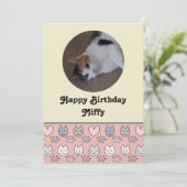 Carte de naissance à motif de chat mignon (Debout devant)