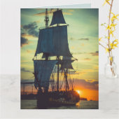 CARTE DE NAISSANCE ANNIVERSAIRE PHOTO BATEAU PIRAT (Fleur jaune)