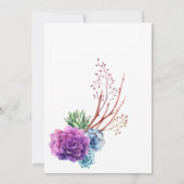Carte de naissance avec photo de succulentes du dé (Dos)
