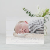 Carte de naissance avec photo et feuille d'argent  (Debout devant)