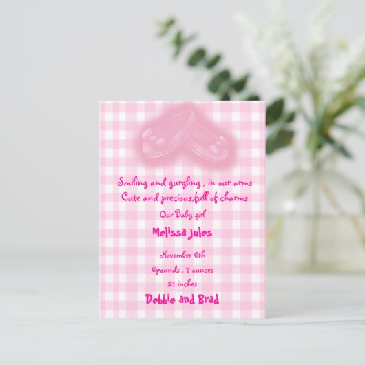 carte de naissance bébé (Debout devant)