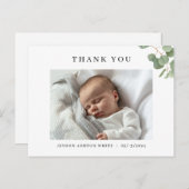 carte de naissance bébé eucalyptus (Devant / Derrière)