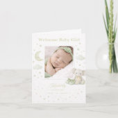 Carte de naissance bébé fille Pale Sage (Devant)