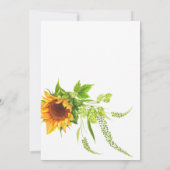 Carte de naissance Boho Sunflowers (Dos)