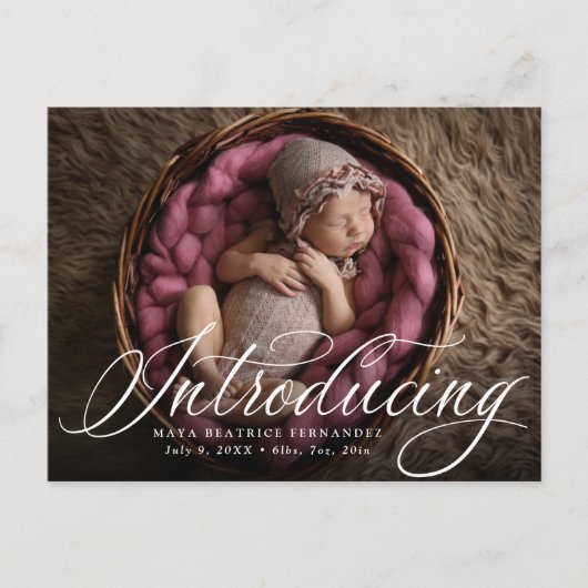 Carte de naissance classique avec une photo (Devant)