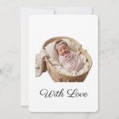 Carte de naissance de bébé fille mignonne avec (Dos)
