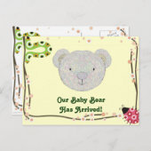 Carte de naissance de Bébé Ours (Devant / Derrière)