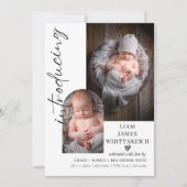 Carte de naissance de bébé personnalisable Modèle  (Devant)