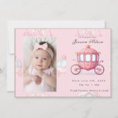 Carte de naissance de bébé princesse rose (Devant)