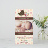 Carte de naissance de poussins en damas sucré (Debout devant)