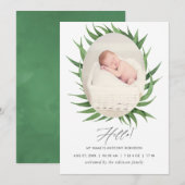Carte de naissance de succulente à l'aquarelle (Devant / Derrière)