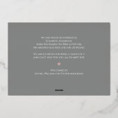 Carte de naissance délicate en feuille métallisée (Verso)