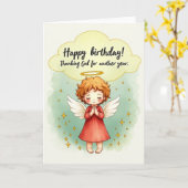 Carte de naissance d'enfant ailé chéri (Fleur jaune)