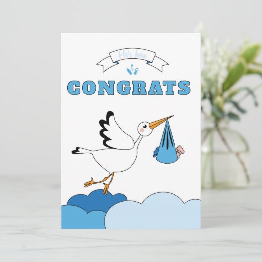 Carte de naissance du bébé garçon (Debout devant)