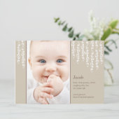 Carte de naissance écru avec vignes fantaisistes (Debout devant)