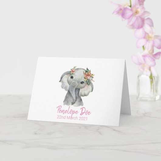 Carte de naissance Ellie (Orchidée)