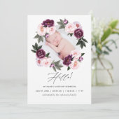 Carte de naissance florale avec photo (Debout devant)