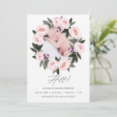 Carte de naissance florale avec photo (Debout devant)