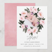 Carte de naissance florale avec photo (Devant / Derrière)
