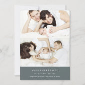 Carte de naissance formelle grise pour bébé avec p (Devant)