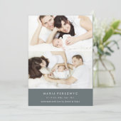 Carte de naissance formelle grise pour bébé avec p (Debout devant)
